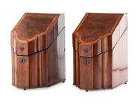 A Pair of George III Mahogany Cutlery Boxes