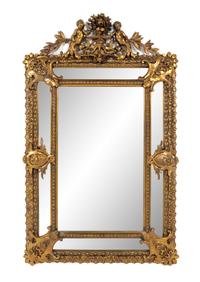 An Italian Baroque Giltwood Mirror