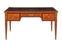 A French Neoclassical Style Gilt Bronze Mounted and Painted Bureau Plat