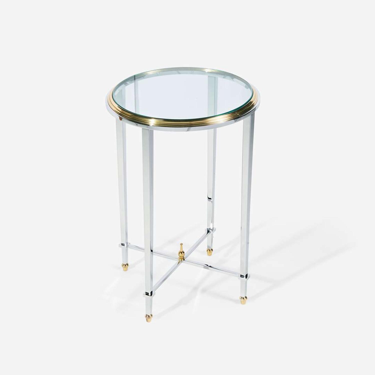 Contemporary A Small Chrome and Glass Guéridon