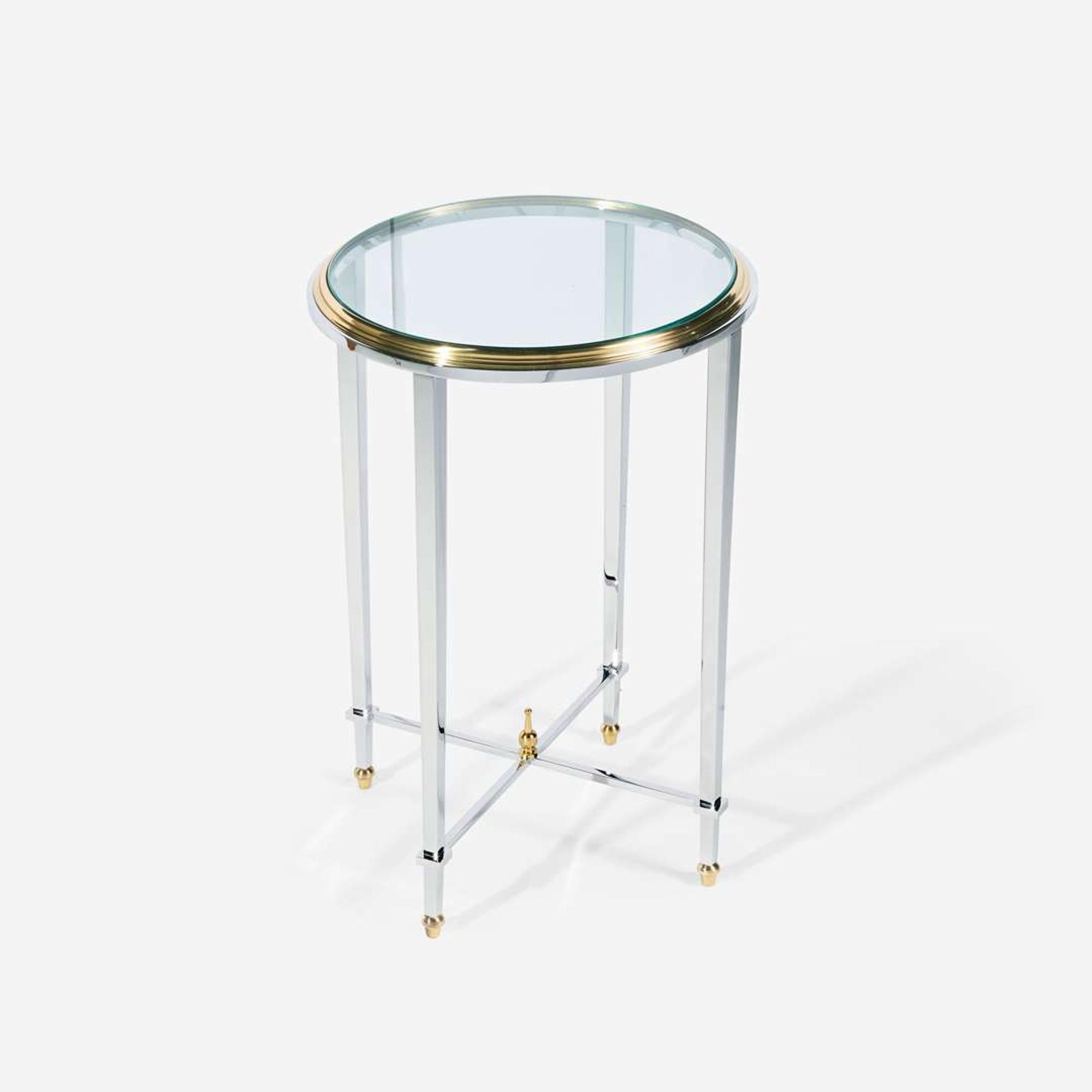 Contemporary A Small Chrome and Glass Guéridon