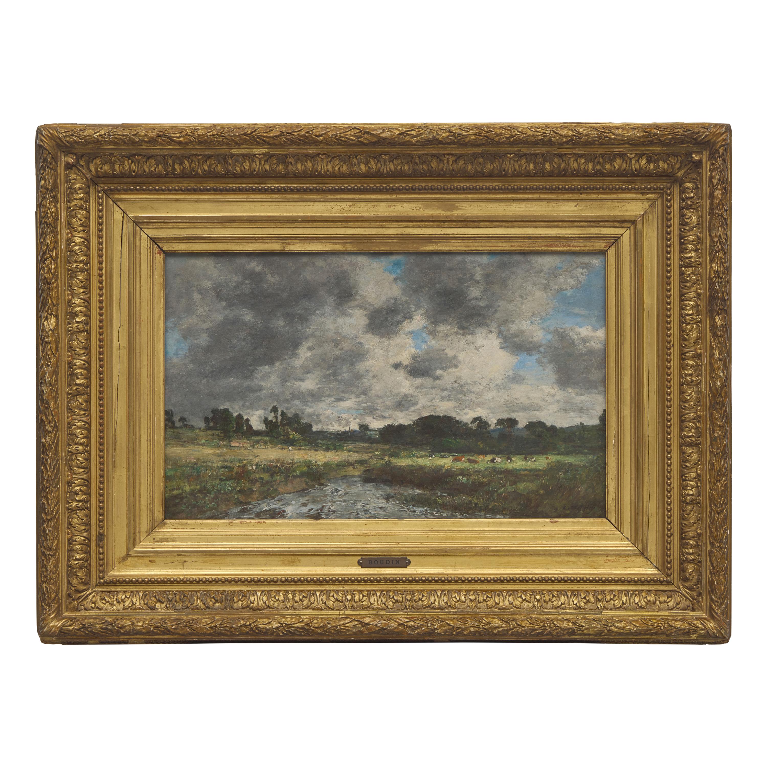 Eugène Boudin (French, 1824-1898) — Touques, Meadows at Low Tide , c. 1888-1895