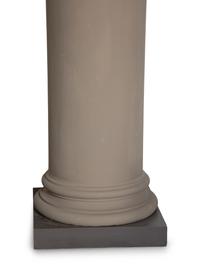A Pair of Neoclassical Patinated Cast Metal Urns on Gray-Painted Wood Pedestals