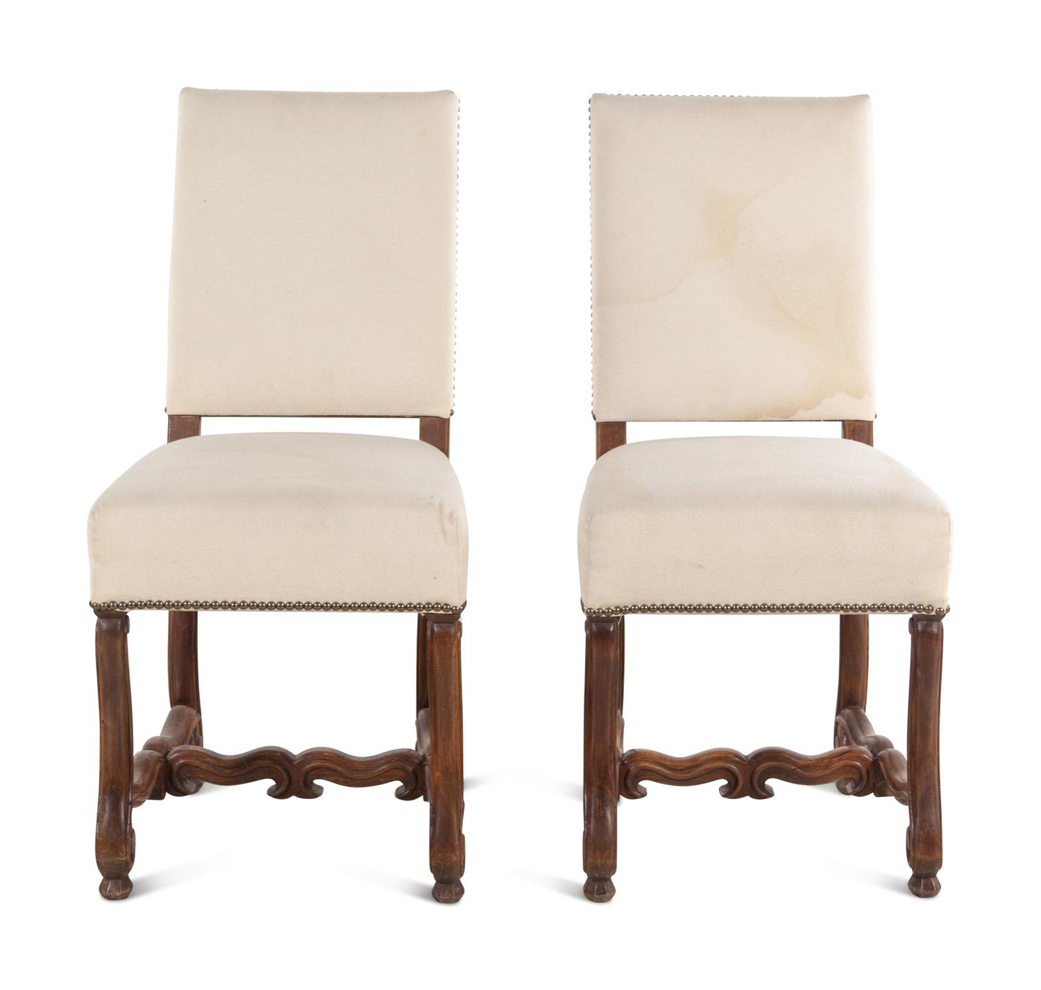 A Pair of Louis XIII Style Walnut Side Chairs
