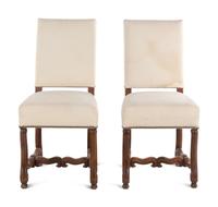 A Pair of Louis XIII Style Walnut Side Chairs
