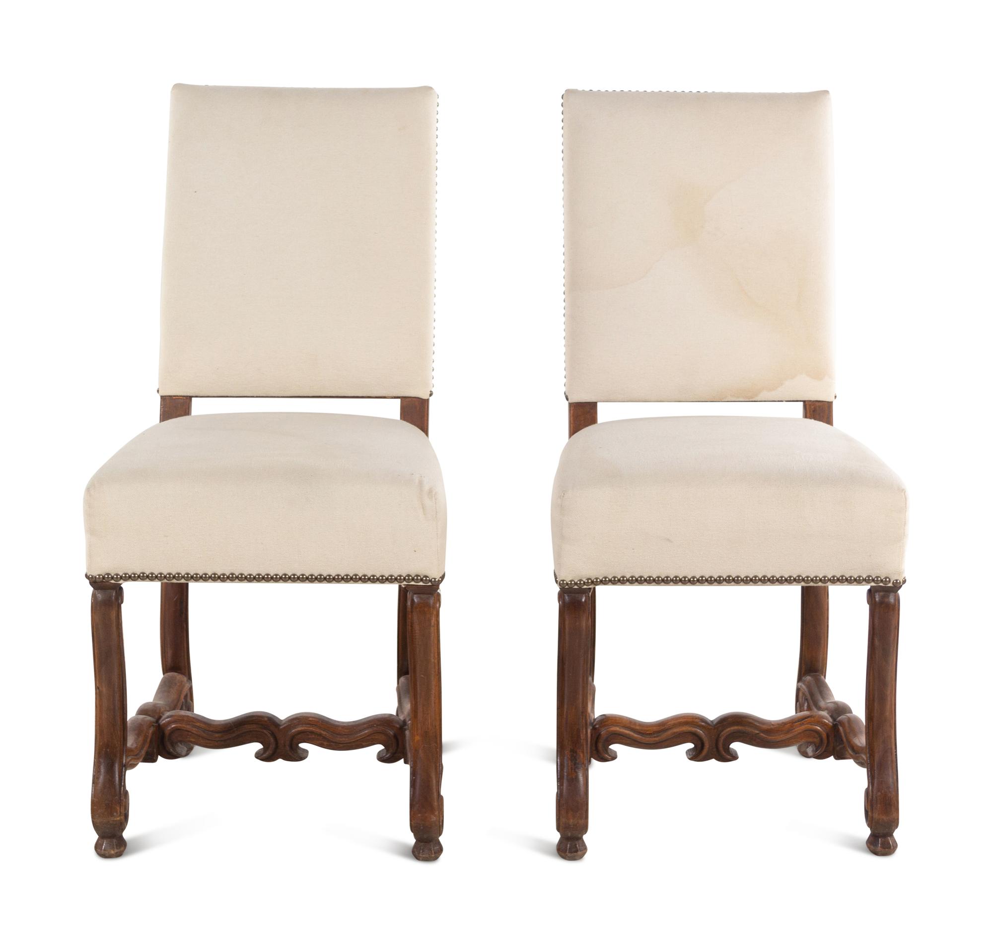 A Pair of Louis XIII Style Walnut Side Chairs