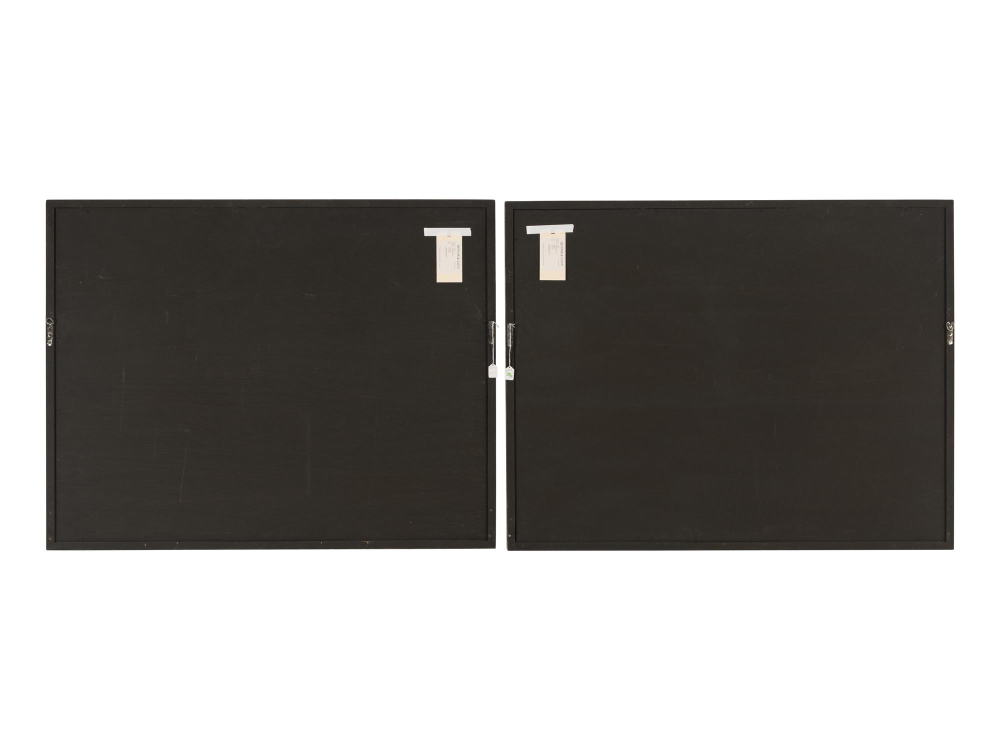 A Pair of Painted Panels Depicting Baroque Gardens
