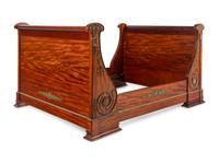 An Empire Revival Gilt Bronze Mounted Mahogany Lit En Bateau