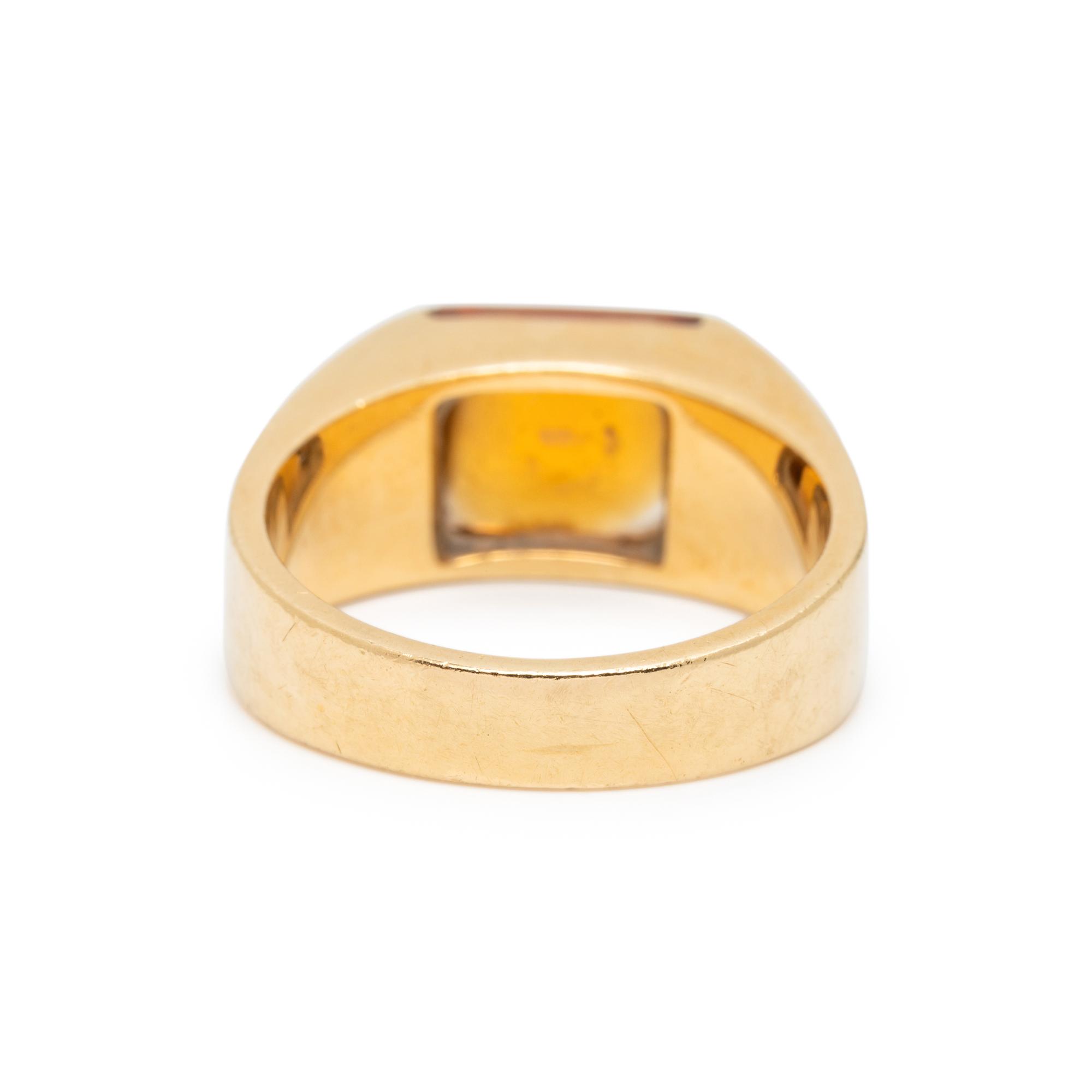 CARTIER, YELLOW GOLD AND CITRINE 'TANK' RING