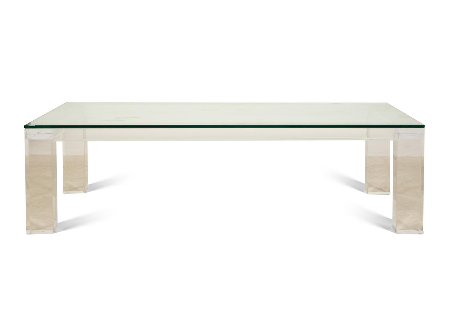 A Contemporary Acrylic and Glass Coffee Table Attributed to Plexi-Craft