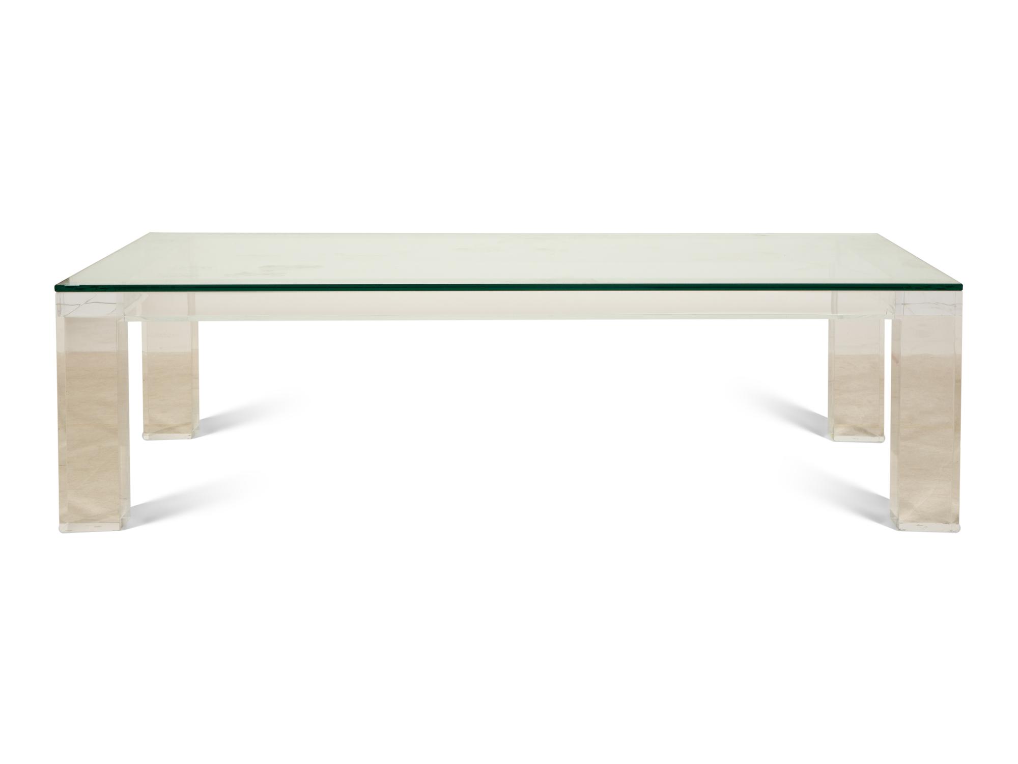 A Contemporary Acrylic and Glass Coffee Table Attributed to Plexi-Craft
