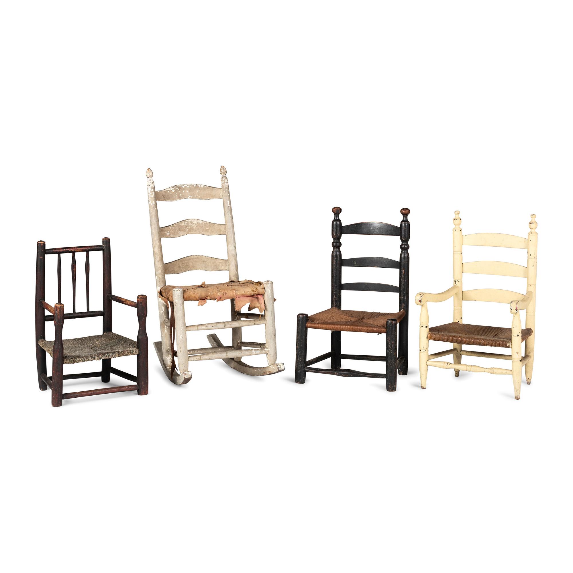 Four Paint Decorated Child's Chairs