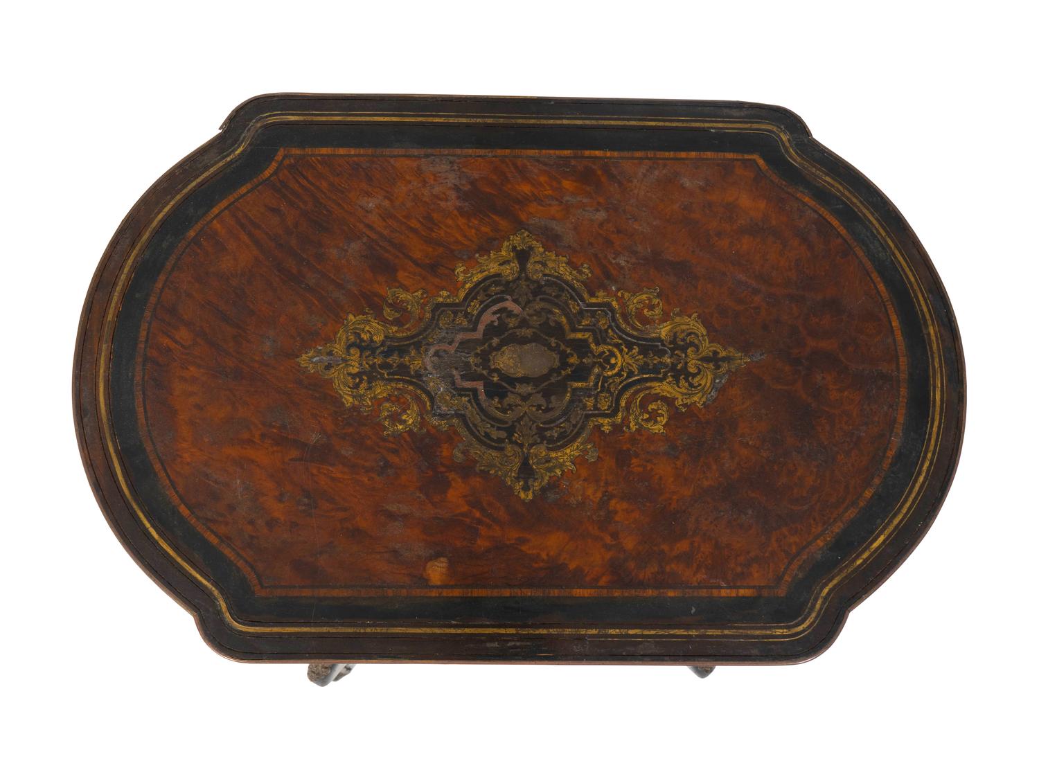 A Napoleon III Gilt Metal Mounted Ebonized and Burl Wood Dressing Table — 19TH CENTURY
