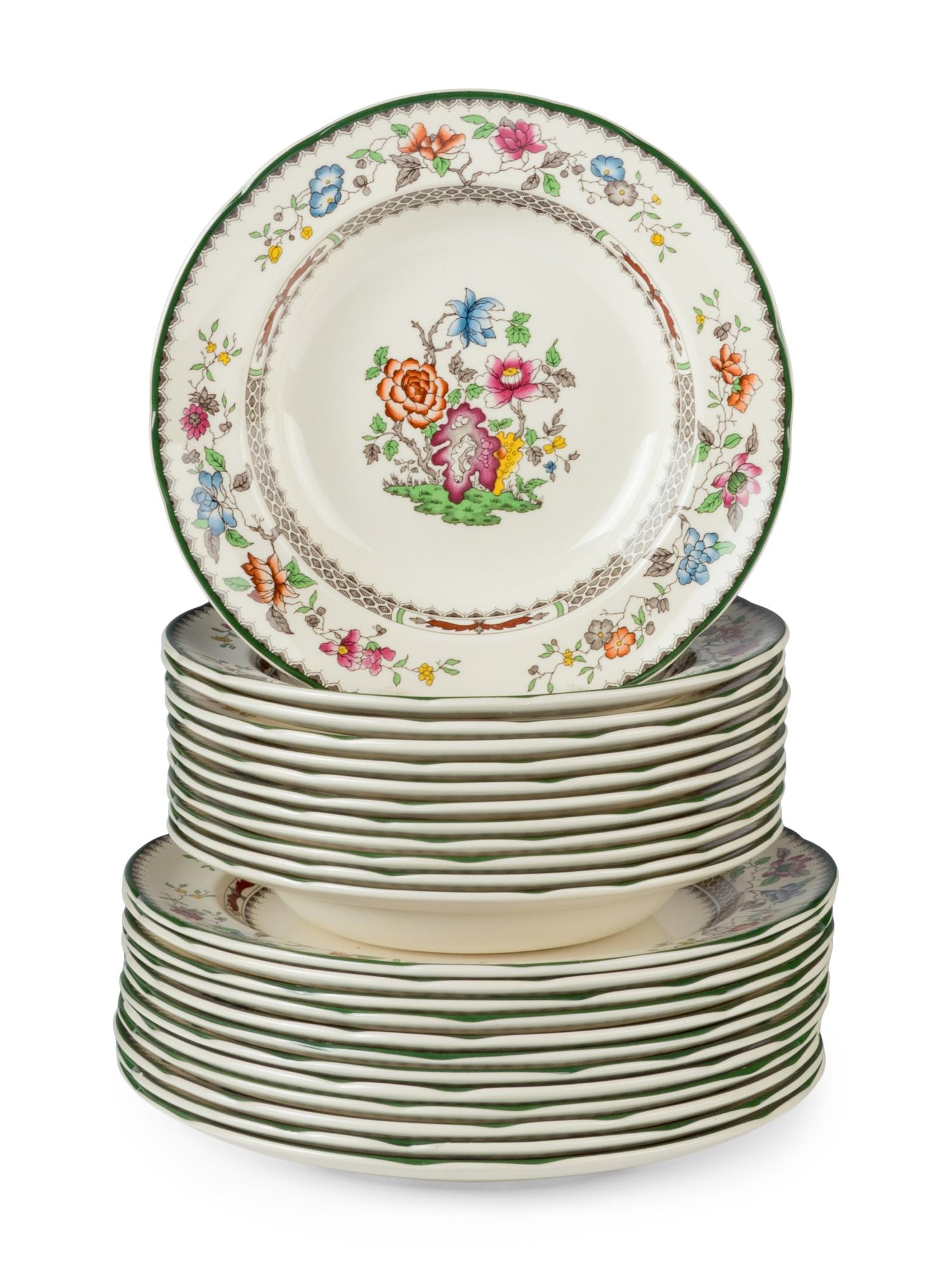 A Spode Chinese Rose Ironstone Dinner Service