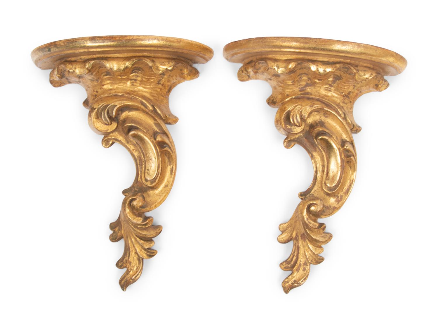 Four Pairs of Giltwood Wall Brackets