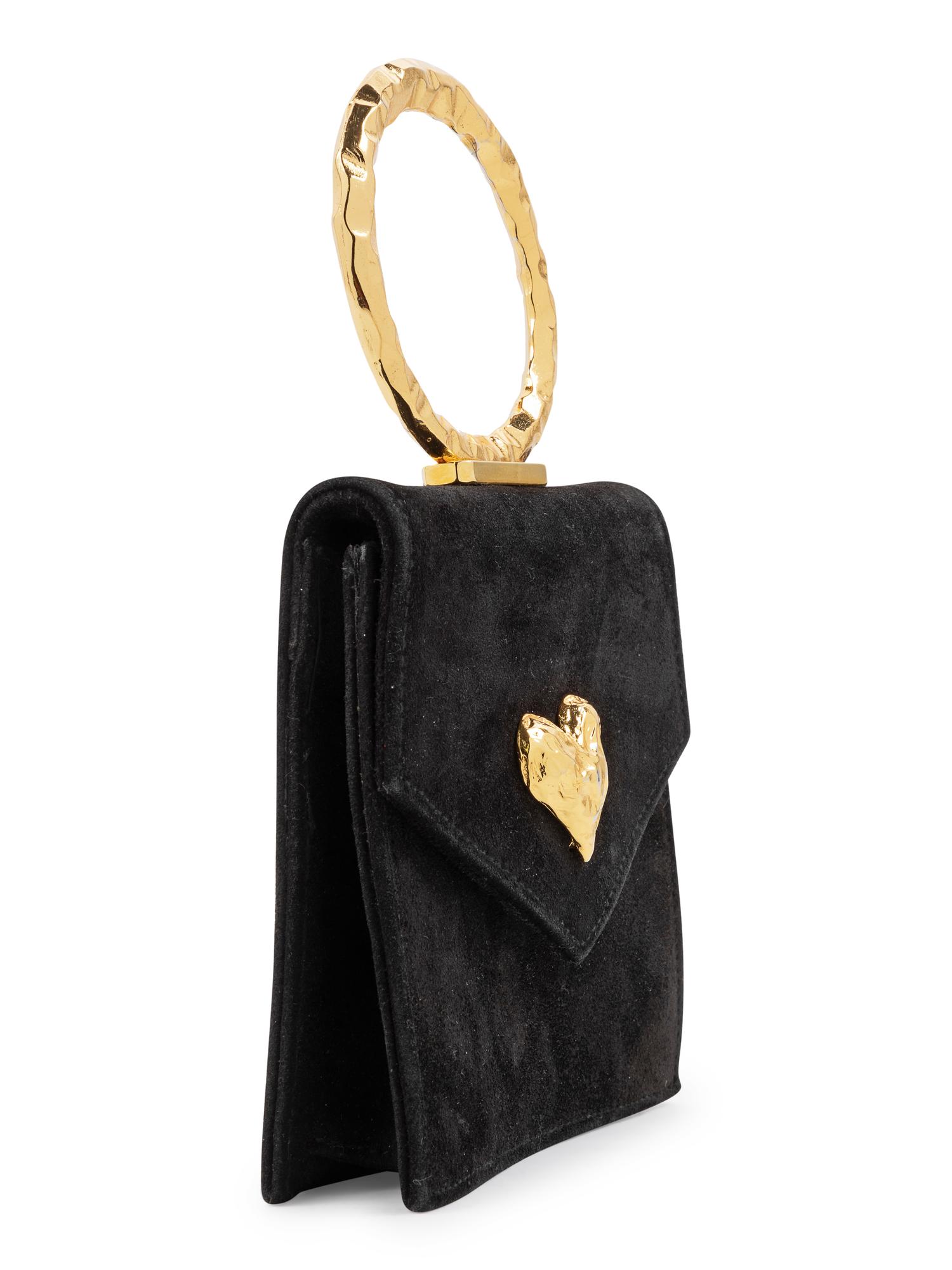 A Edouard Rambaud Black Handbag with Goldtone Handle