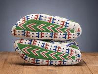Sioux Fully Beaded Buffalo Hide Moccasins