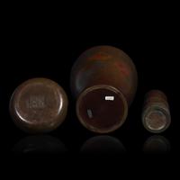 Three Japanese Patinated Bronze Articles