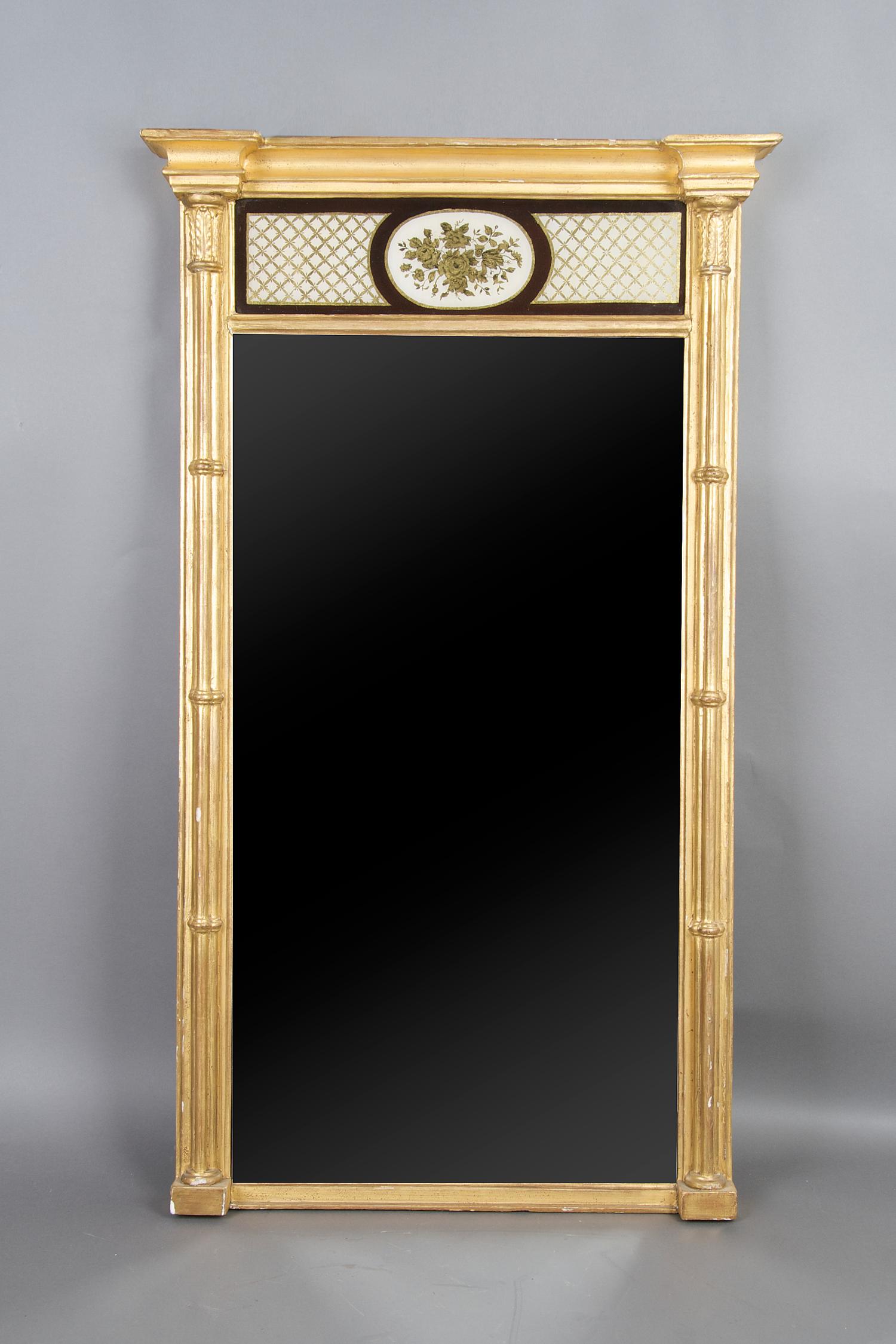 A Federal Style Giltwood Mirror, Height 38 x width 22 inches.