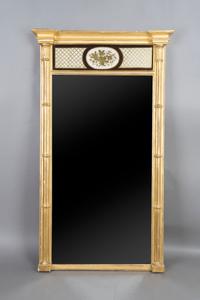 A Federal Style Giltwood Mirror, Height 38 x width 22 inches.