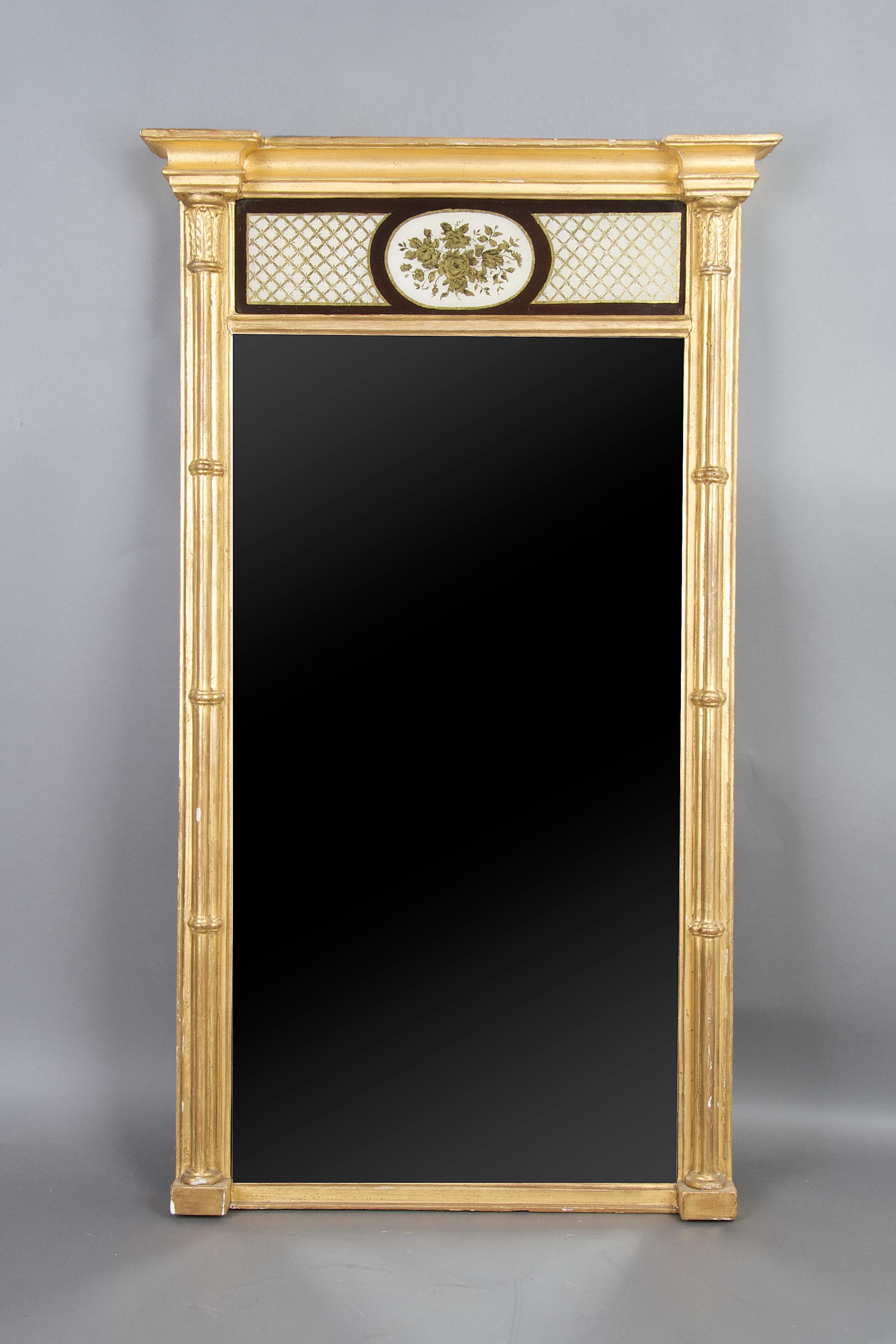 A Federal Style Giltwood Mirror, Height 38 x width 22 inches.