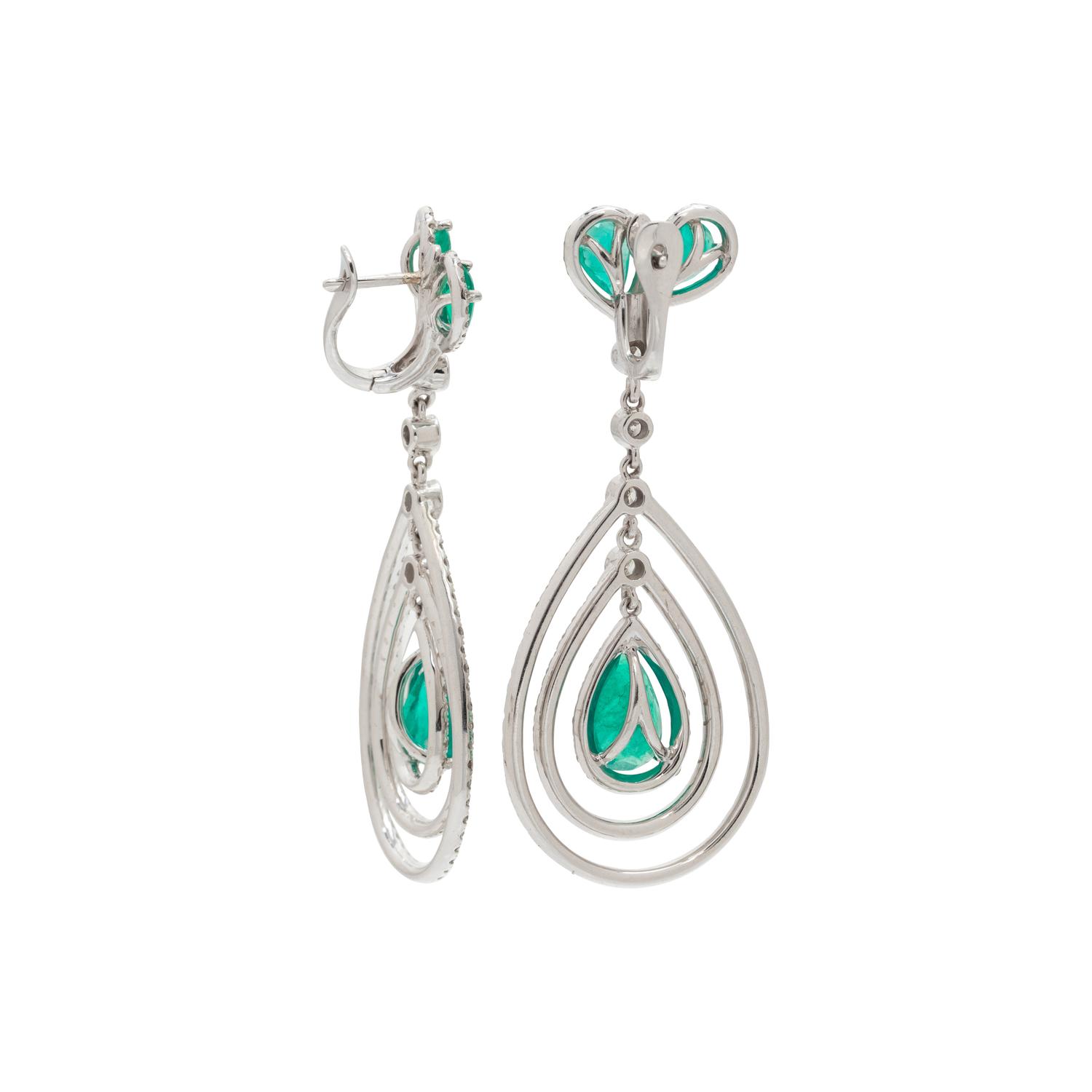 EMERALD AND DIAMOND EARRINGS