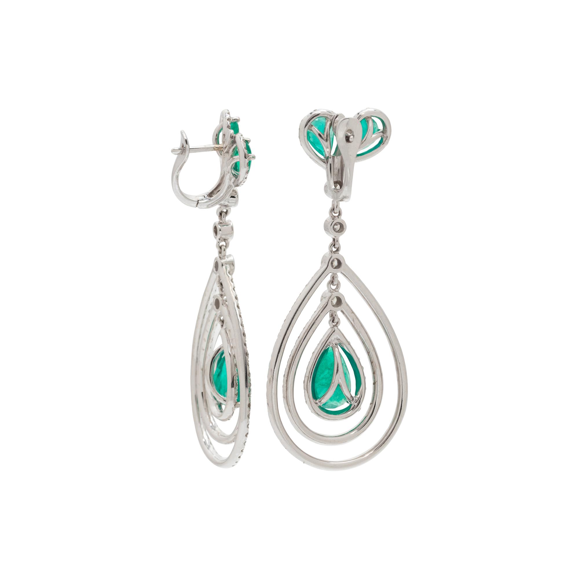 EMERALD AND DIAMOND EARRINGS