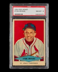 A 1954 Red Heart Stan Musial Baseball Card No. 23 (PSA 8 NM-MT)