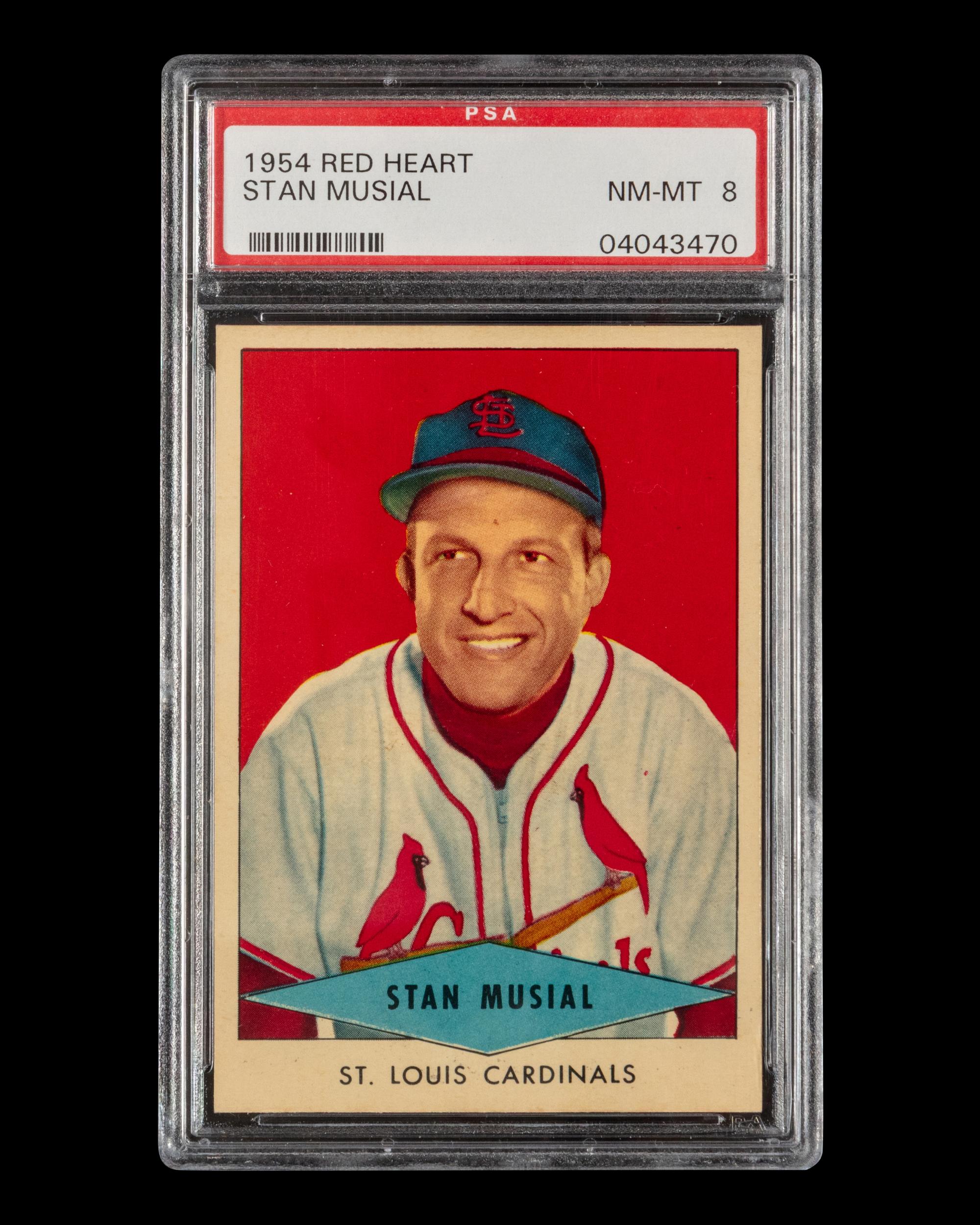 A 1954 Red Heart Stan Musial Baseball Card No. 23 (PSA 8 NM-MT)