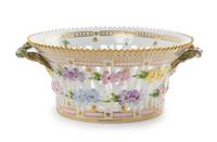 A Royal Copenhagen Flora Danica Porcelain Reticulated Basket Width 8 1/2 inches. — 20TH CENTURY