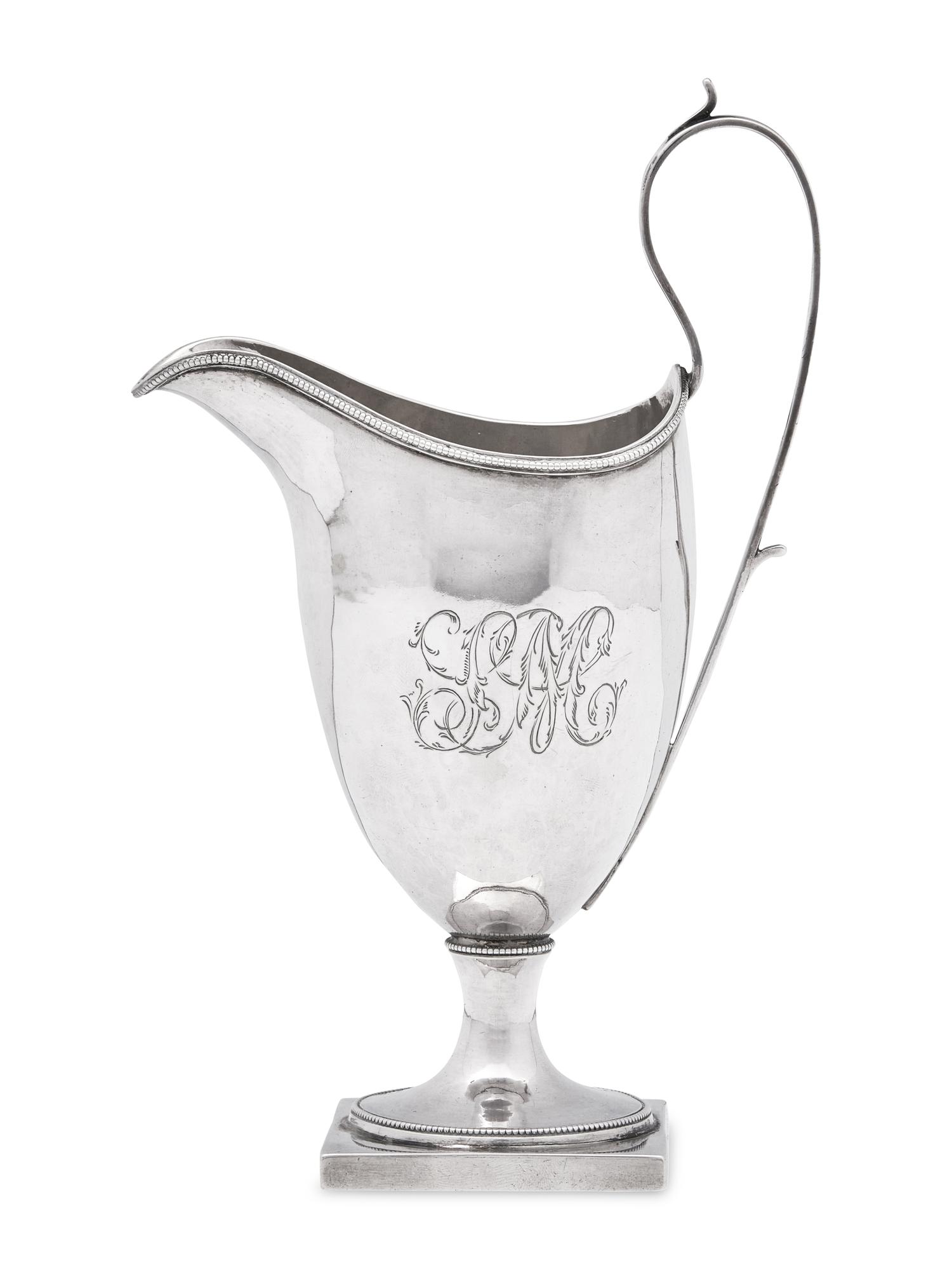 A Silver Creamer, Joseph & Nathaniel Richardson (active 1777-1790), Philadelphia, PA, Circa 1785