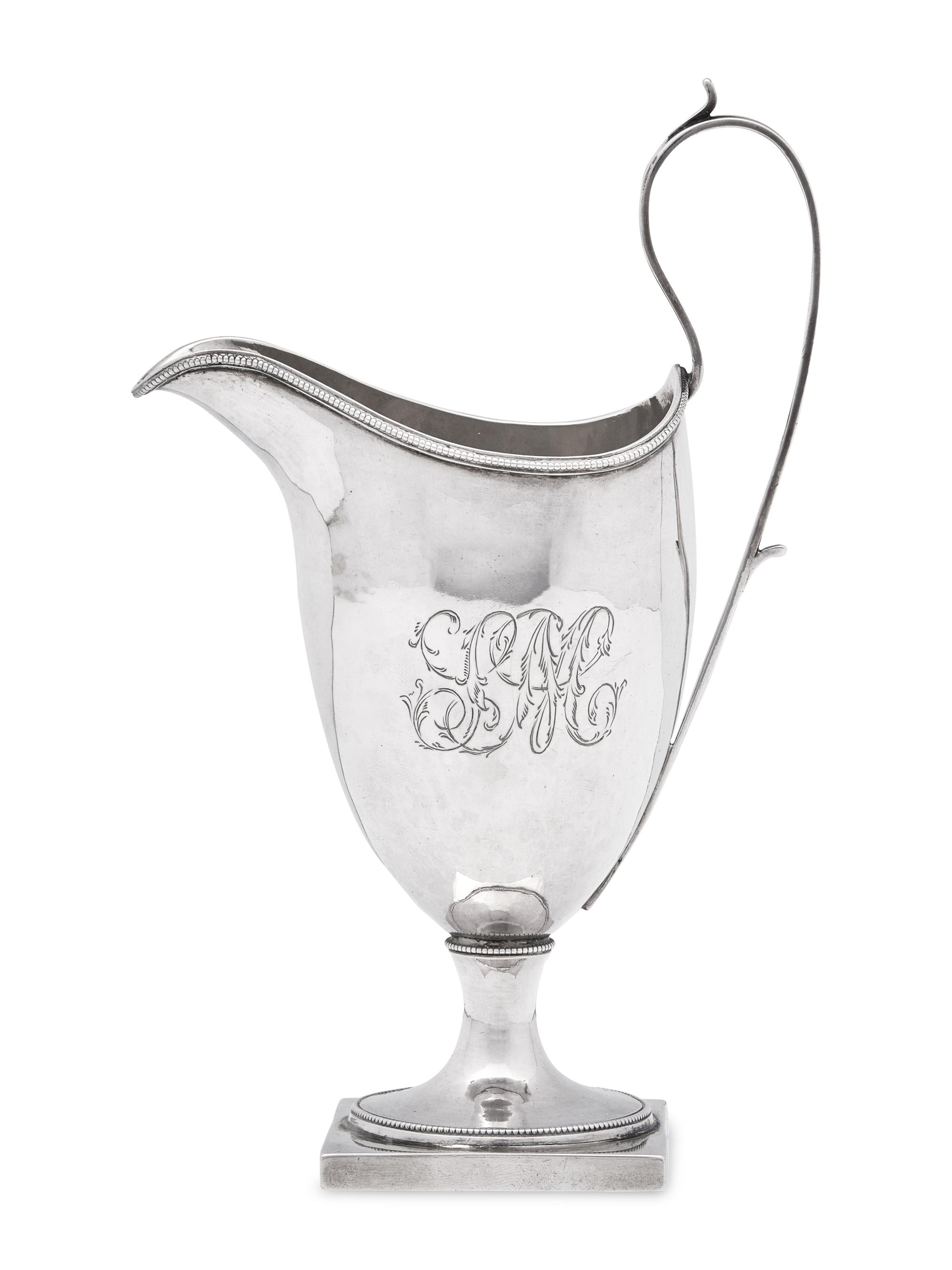 A Silver Creamer, Joseph & Nathaniel Richardson (active 1777-1790), Philadelphia, PA, Circa 1785