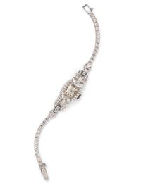 HAMILTON, PLATINUM, 14K WHITE GOLD AND DIAMOND WRISTWATCH