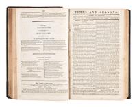 [MORMONISM]. The Times and Seasons, Containing a Compendium of Intelligence Pertaining to the Upbuilding of the Kingdom of God..... Vol. V & VI. Nauvoo, IL: John Taylor, 1844-1846.