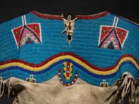 Sioux Girl's Beaded Hide Dress, Leggings, and Moccasins