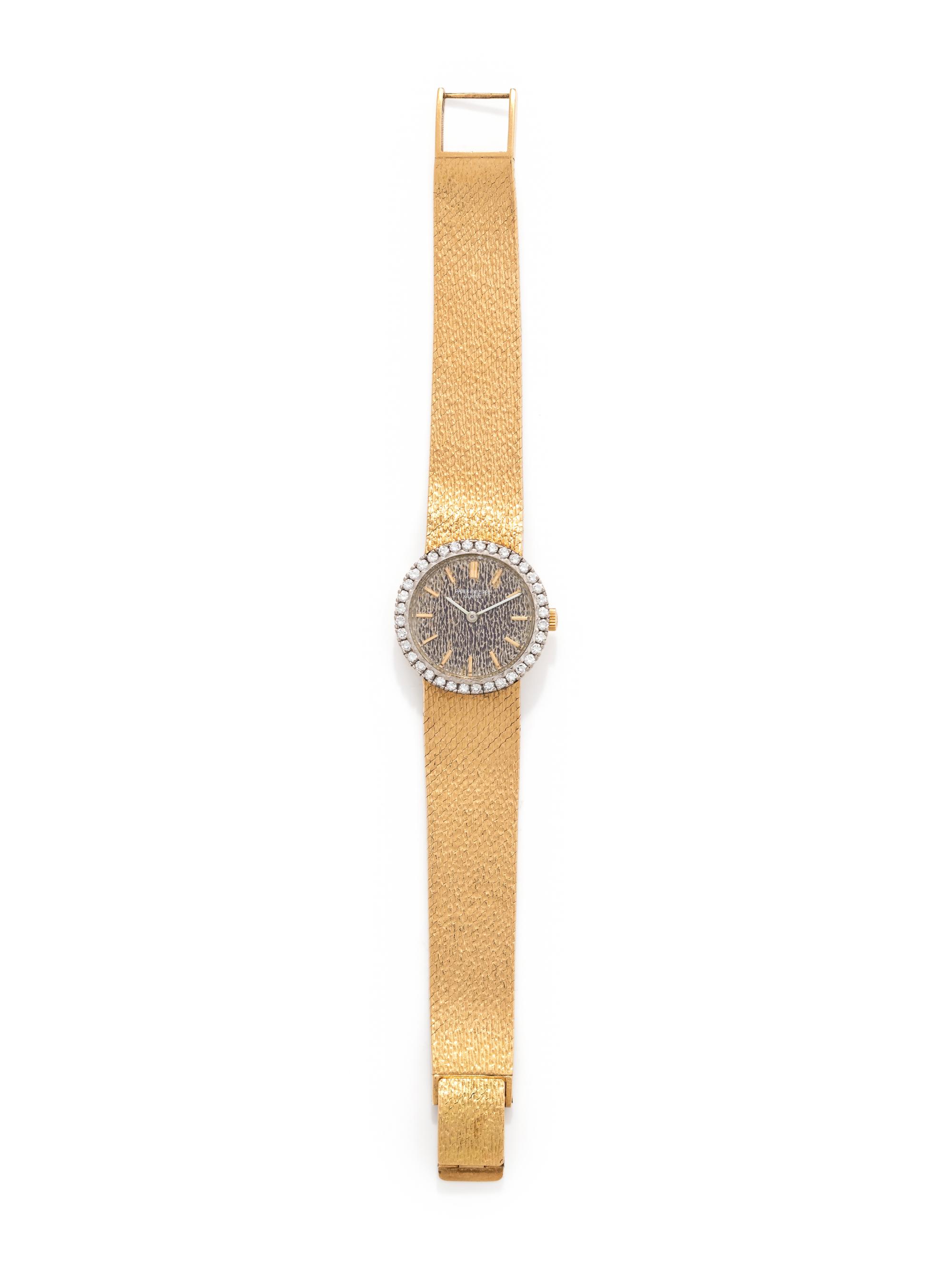 PATEK PHILIPPE, 18K YELLOW GOLD AND DIAMOND REF 3355/8 WRISTWATCH