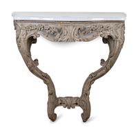 A Louis XV Style Painted and Marble Top Console Table — 19TH CENTURY