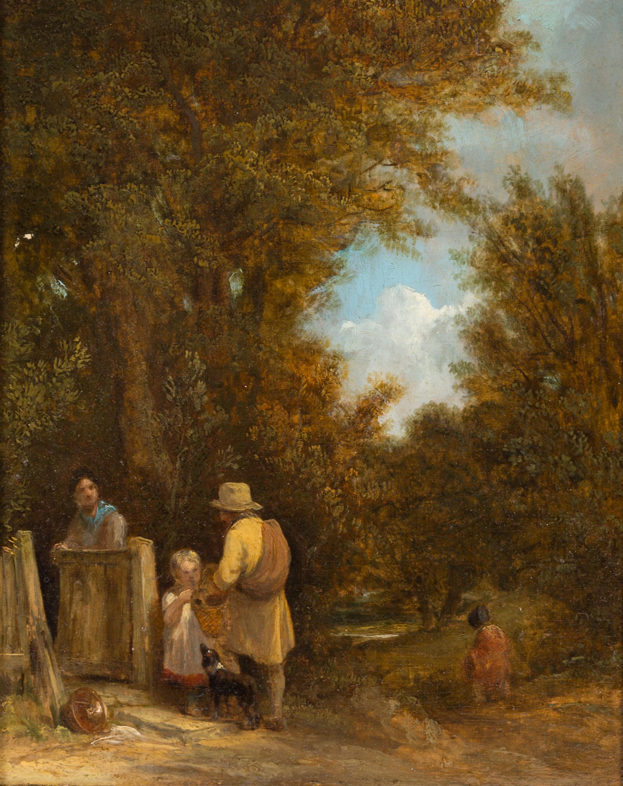 Attributed to William Mulready, (British, 1786-1863), A Traveler in a Landscape