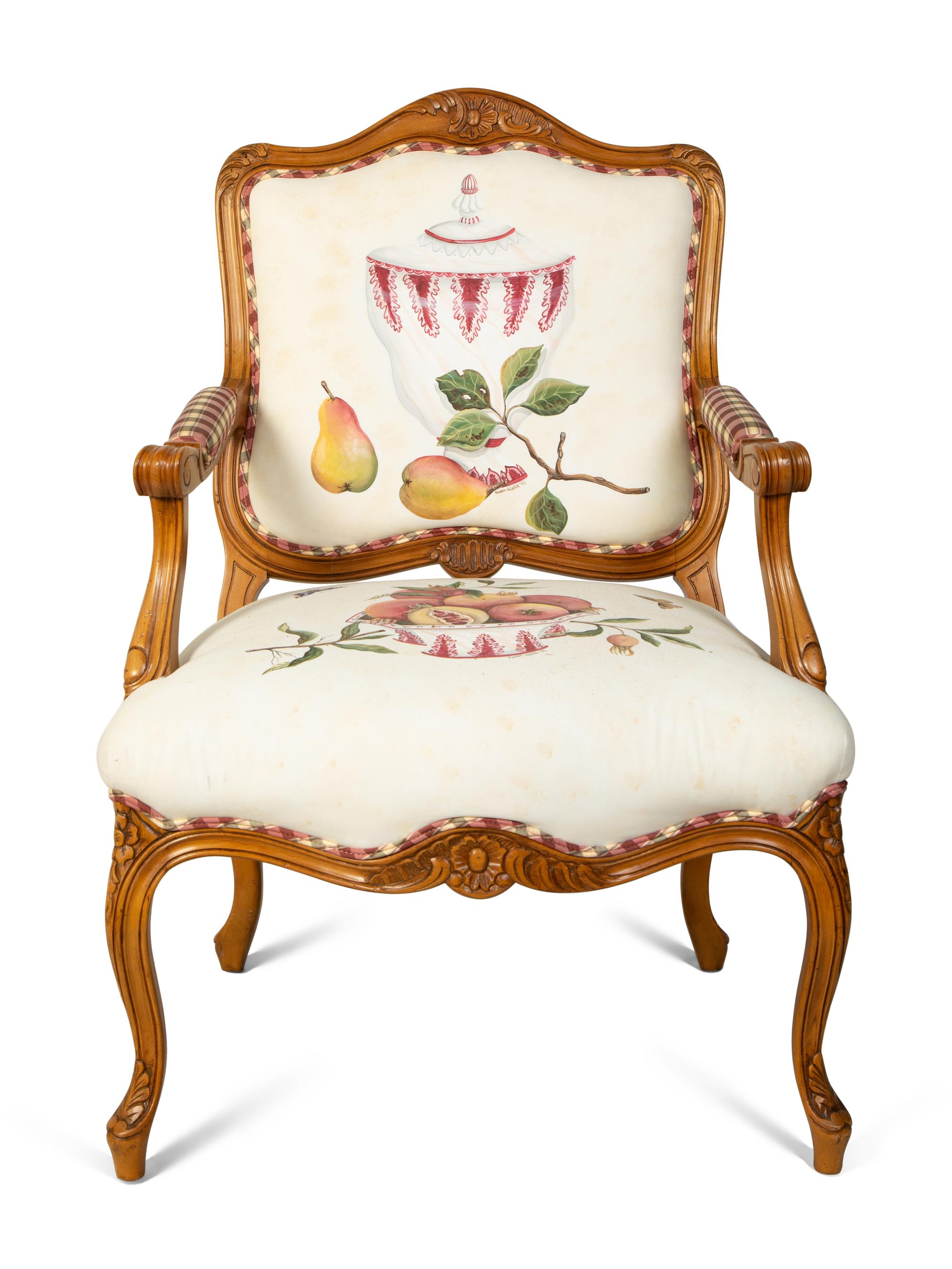 A Louis XV Style Carved Wood Fauteuil — 20TH CENTURY