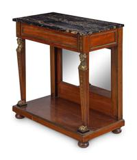 An Empire Gilt Bronze Mounted Mahogany Marble-Top Pier Table