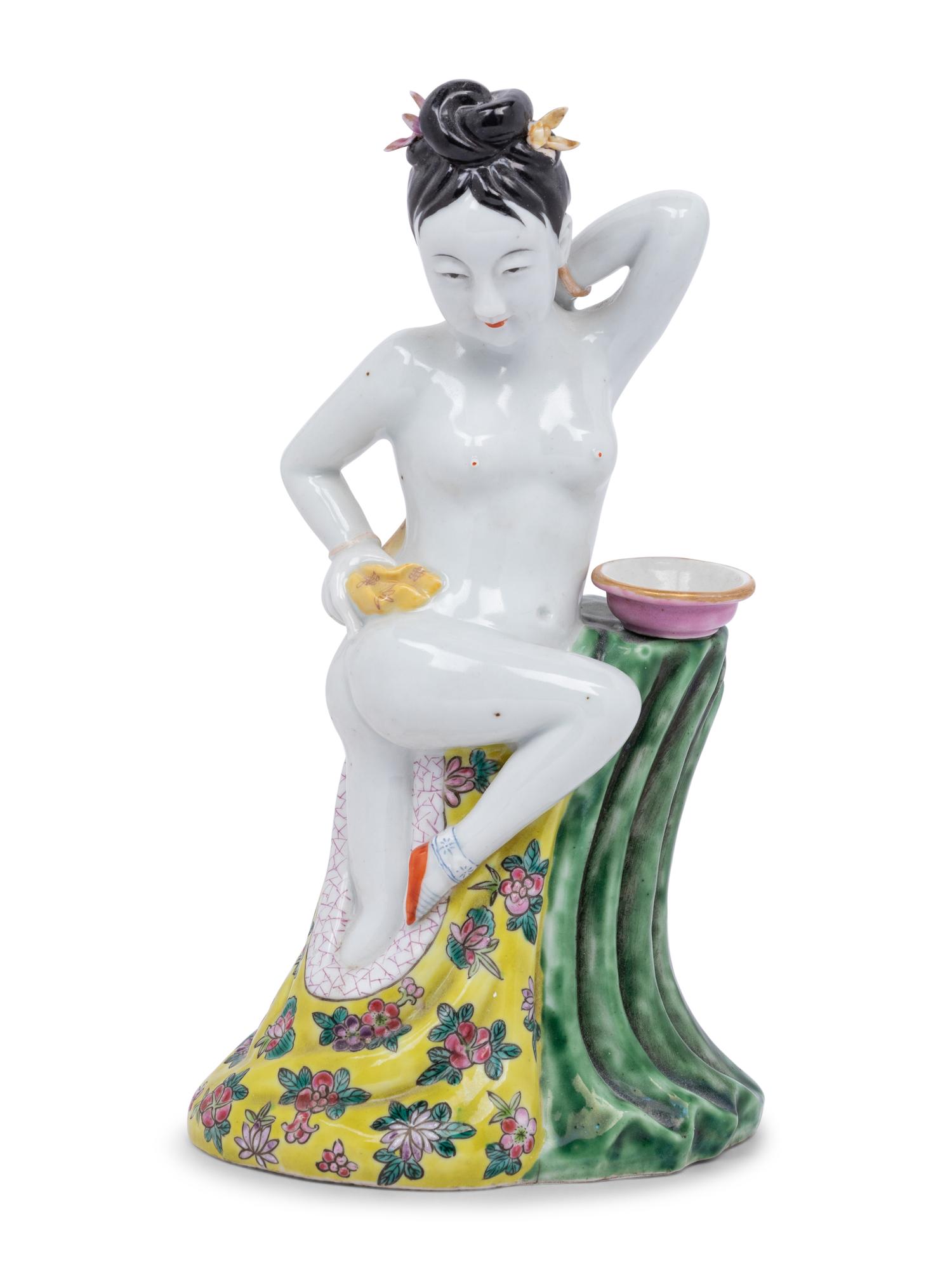 A Chinese Export Erotic Porcelain Figure