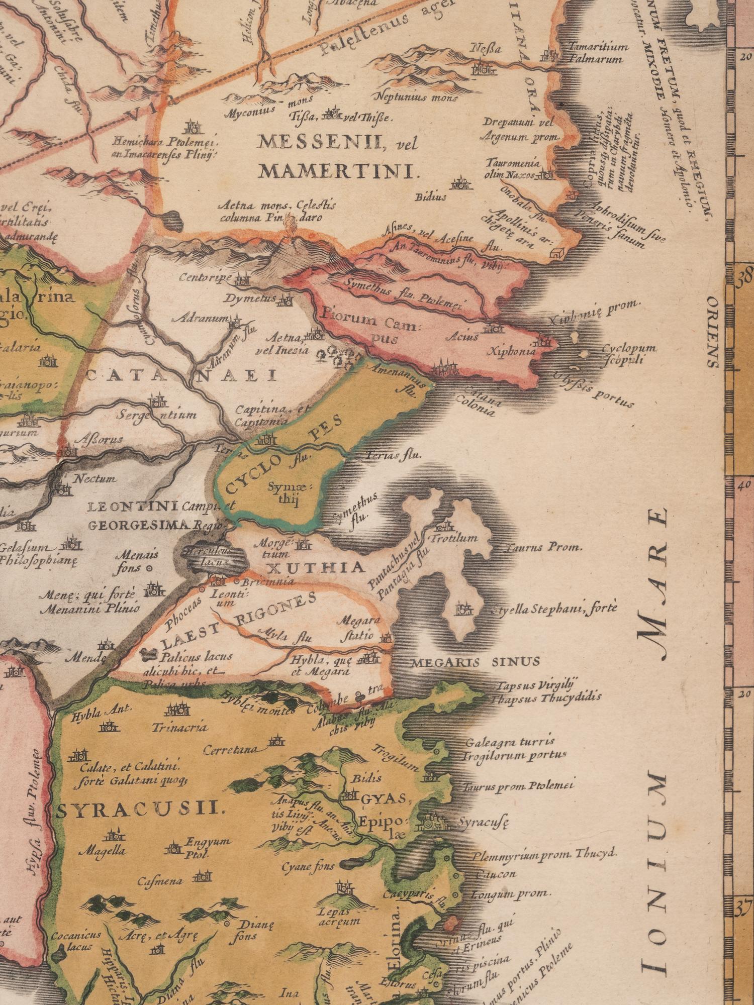 JANSSONIUS, Johannes (1588-1664). Sicilia Veteris Typus . Amsterdam, 1618.