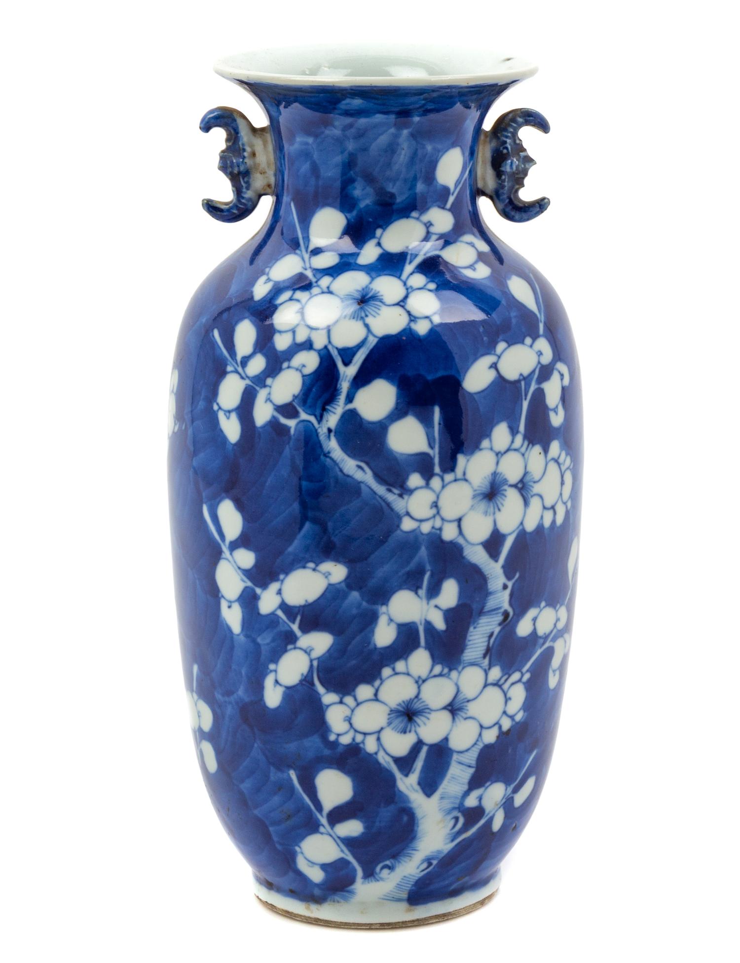 A Chinese Blue and White Porcelain Ice Crackle and Prunus Vase