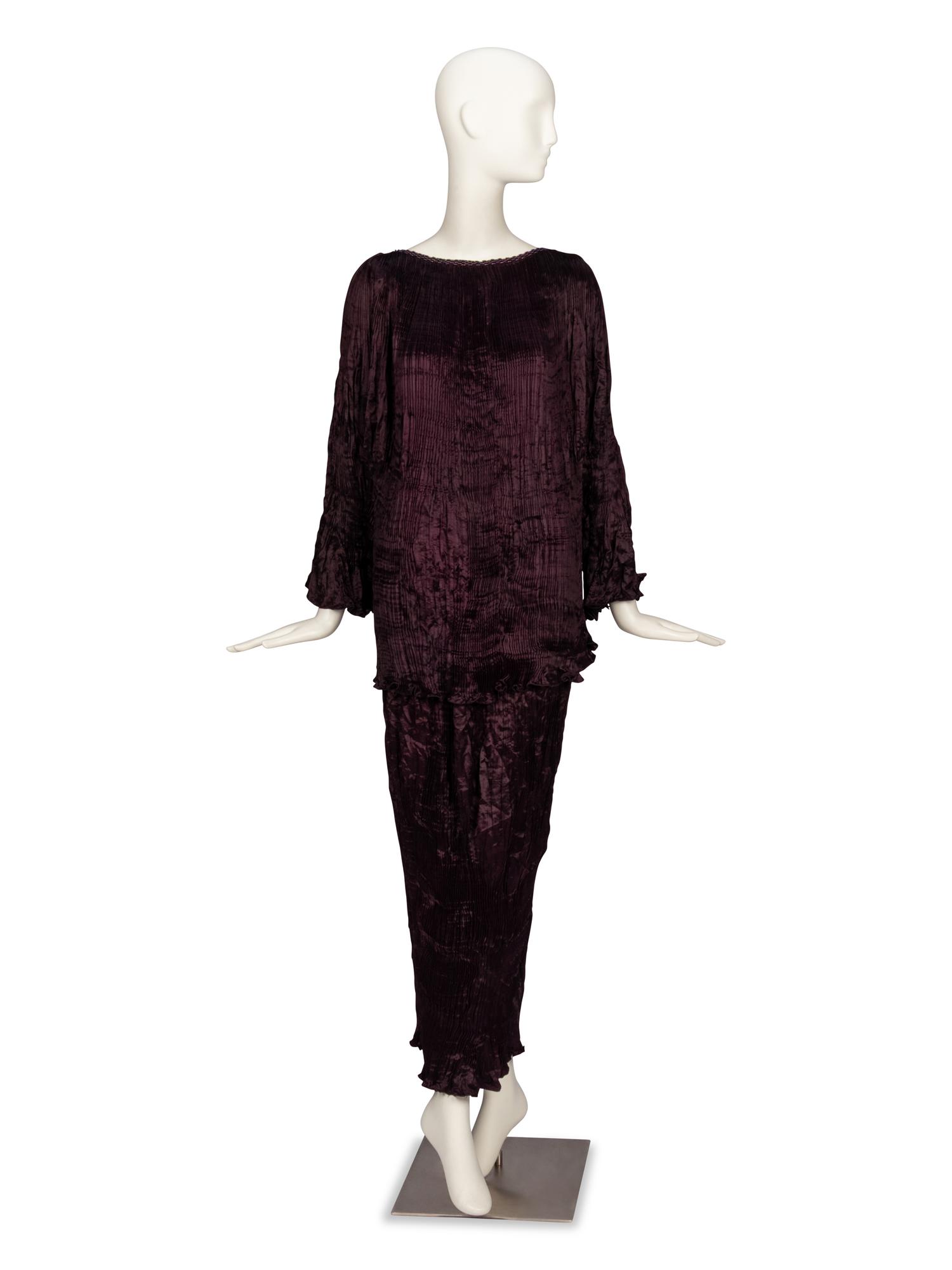 Charles & Patricia Lester, Devoré Topper & Pleated Silk Skirt Ensemble