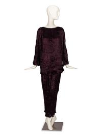 Charles & Patricia Lester, Devoré Topper & Pleated Silk Skirt Ensemble