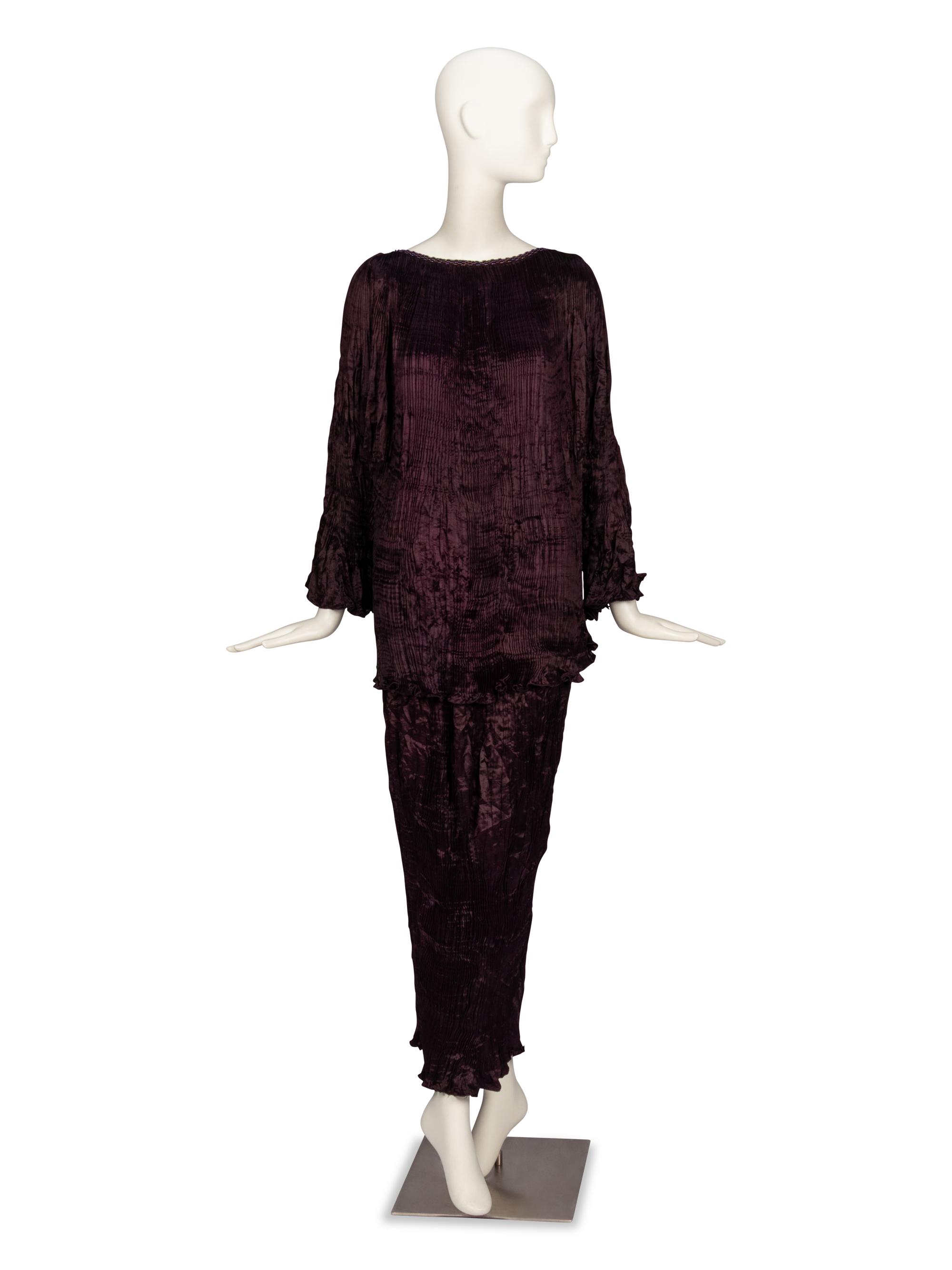 Charles & Patricia Lester, Devoré Topper & Pleated Silk Skirt Ensemble