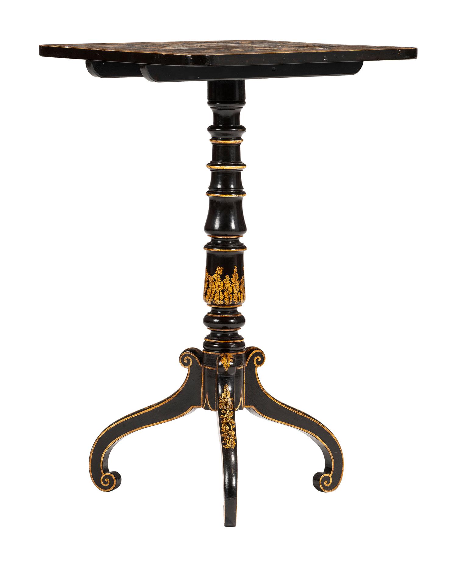 An English Penwork Tilt-Top Table