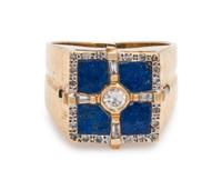 DIAMOND AND LAPIS LAZULI RING