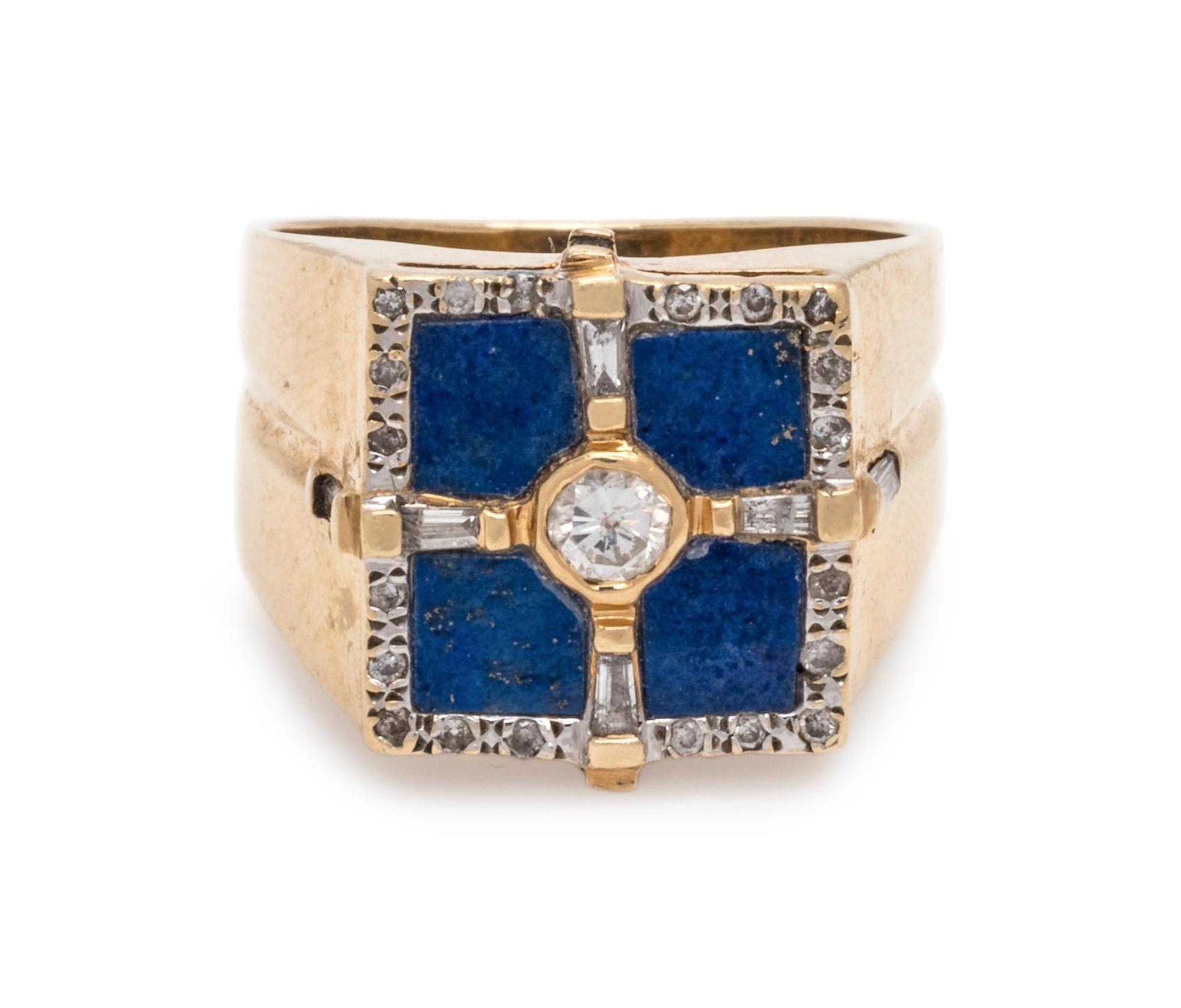 DIAMOND AND LAPIS LAZULI RING