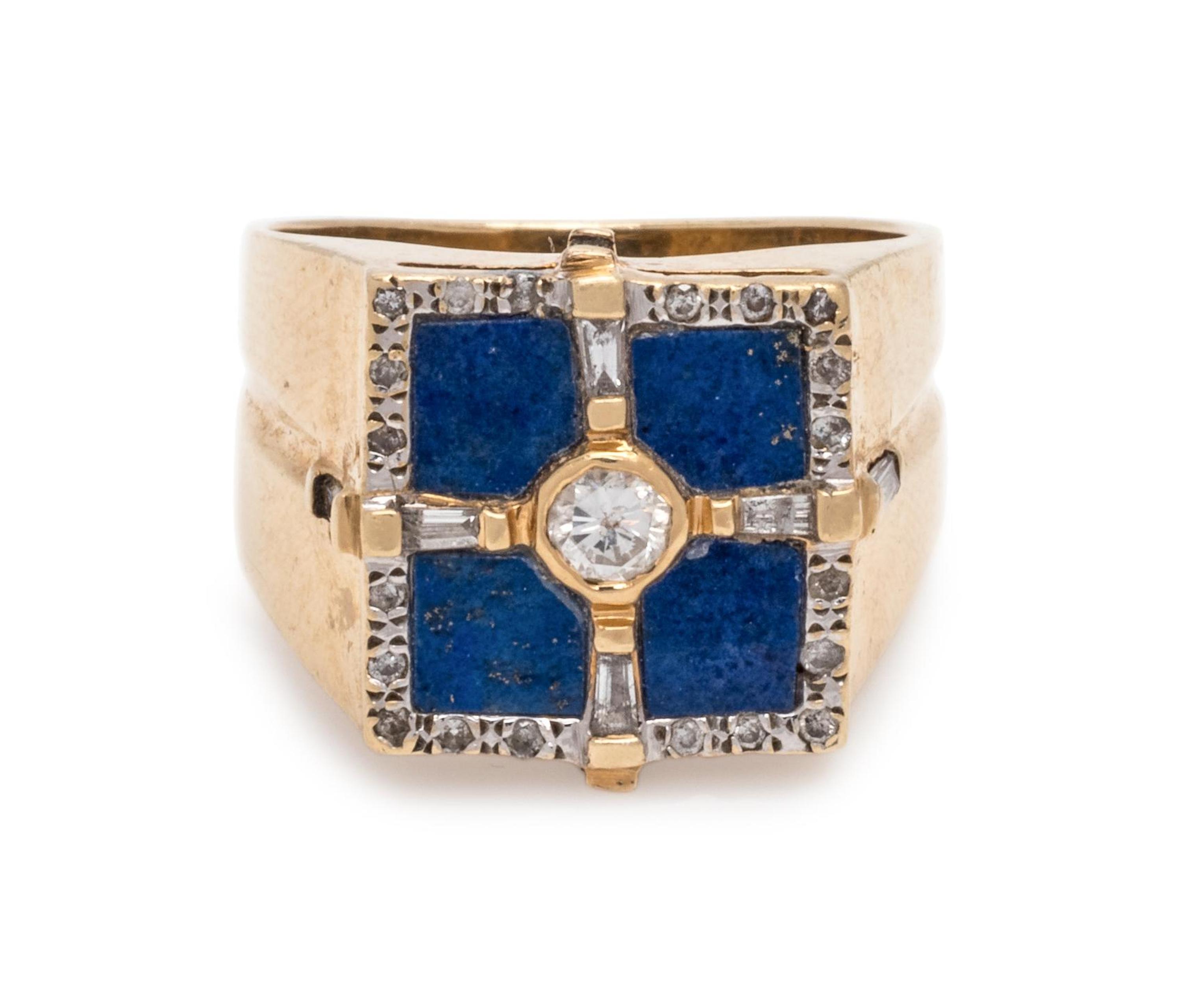 DIAMOND AND LAPIS LAZULI RING